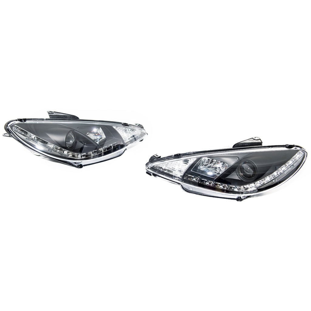 Scheinwerfer Halogen Projektor Schwarz passend für PEUGEOT 206 Schrägheck, CC und SW 1998-2012