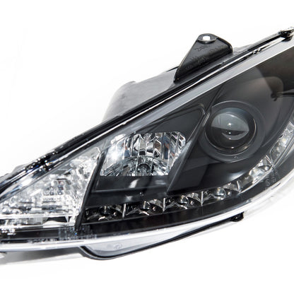 Scheinwerfer Halogen Projektor Schwarz passend für PEUGEOT 206 Schrägheck, CC und SW 1998-2012