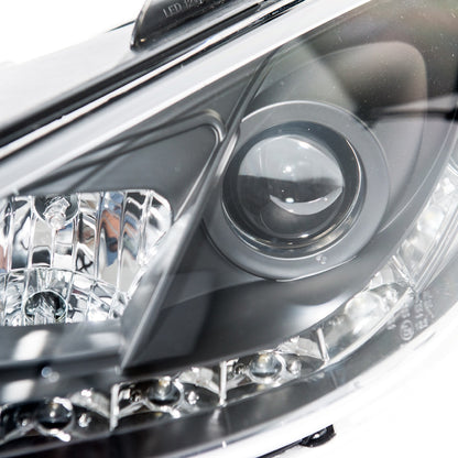 Scheinwerfer Halogen Projektor Schwarz passend für PEUGEOT 206 Schrägheck, CC und SW 1998-2012