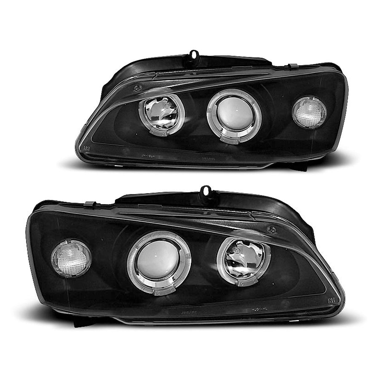 Scheinwerfer passend für Peugeot 106 08.96-03 Angel Eyes Schwarz