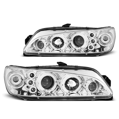 Scheinwerfer passend für Peugeot 306 05.97-03.01 Angel Eyes Chrom
