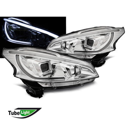Scheinwerfer passend für Peugeot 208 4.12-06.15 Tube Light Chrom