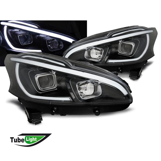 Scheinwerfer passend für Peugeot 208 4.12-06.15 Tube Light Schwarz
