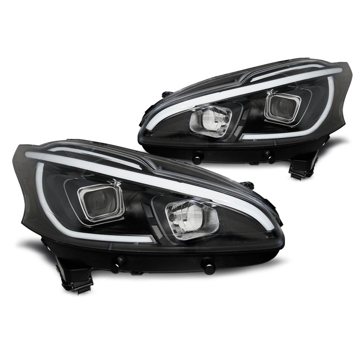 Scheinwerfer passend für Peugeot 208 4.12-06.15 Tube Light Schwarz
