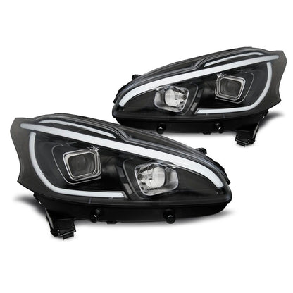 Scheinwerfer passend für Peugeot 208 4.12-06.15 Tube Light Schwarz