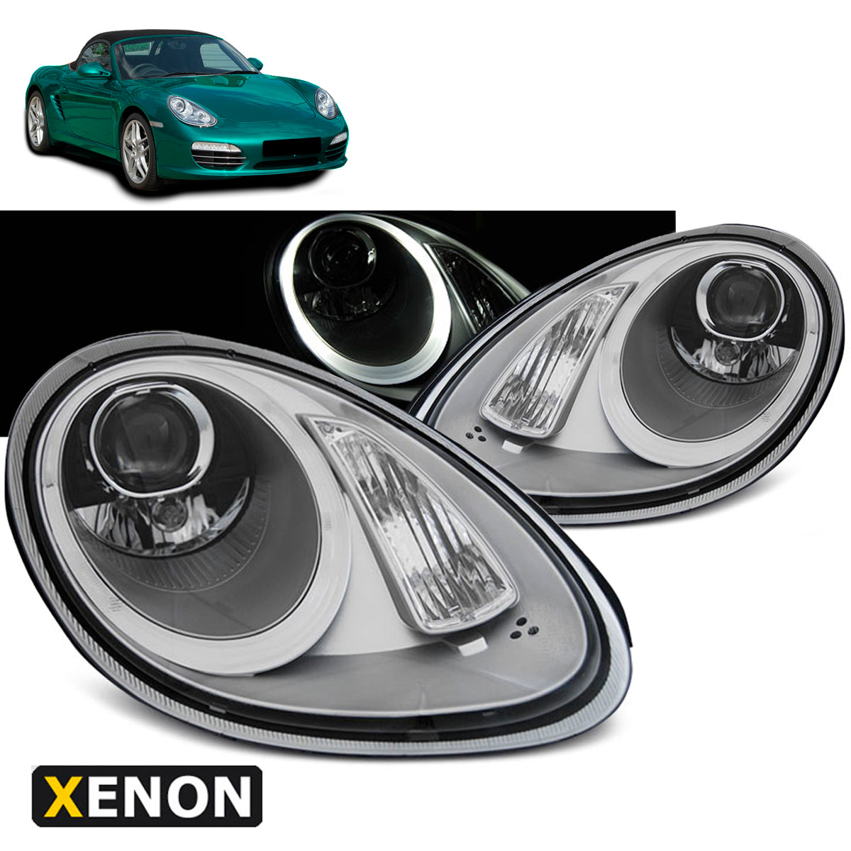 Xenon Scheinwerfer Silber passend für Porsche Boxster / Cayman 987 05-08
