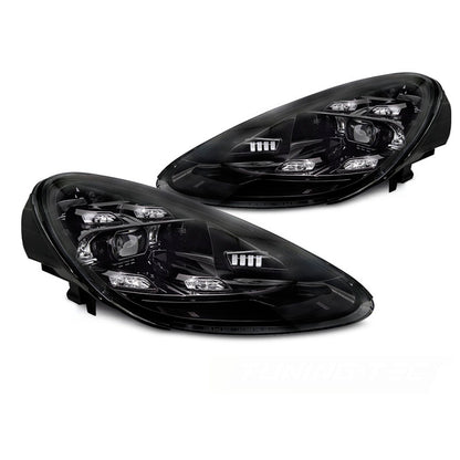 LED Scheinwerfer DRL Schwarz passend für Porsche Cayenne 10-15
