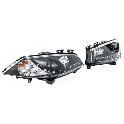 Schwarze Halogen Scheinwerfer Set passend für Renault Megane II 2003-2009
