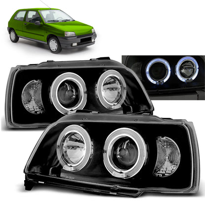 Scheinwerfer Renault Clio 06.90-95 Angel Eyes Schwarz