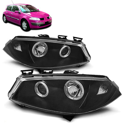 Scheinwerfer Renault Megane II 11.02-12.05 Angel Eyes Schwarz