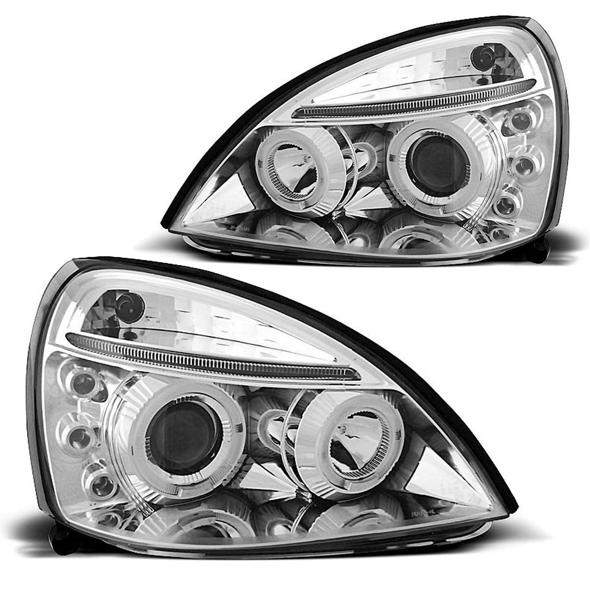 Scheinwerfer Renault Clio II 06.01-09.05 Angel Eyes Chrom