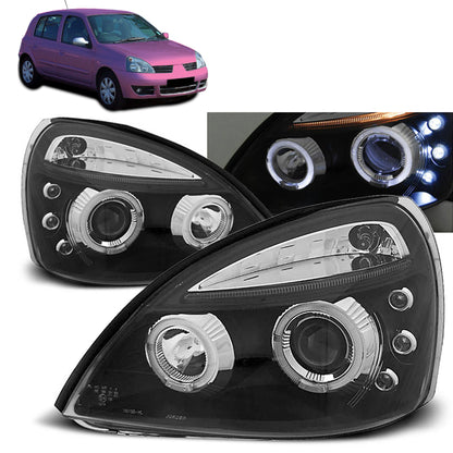 Scheinwerfer Renault Clio II 06.01-09.05 Angel Eyes Schwarz