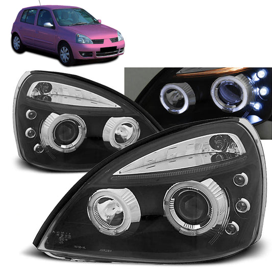 Scheinwerfer Renault Clio II 06.01-09.05 Angel Eyes Schwarz