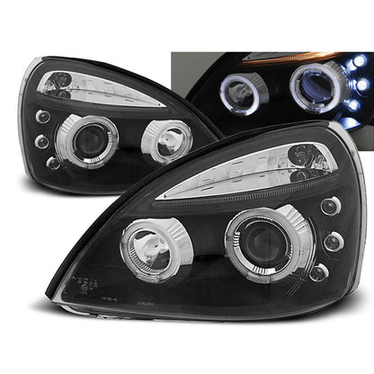 Scheinwerfer Renault Clio II 06.01-09.05 Angel Eyes Schwarz