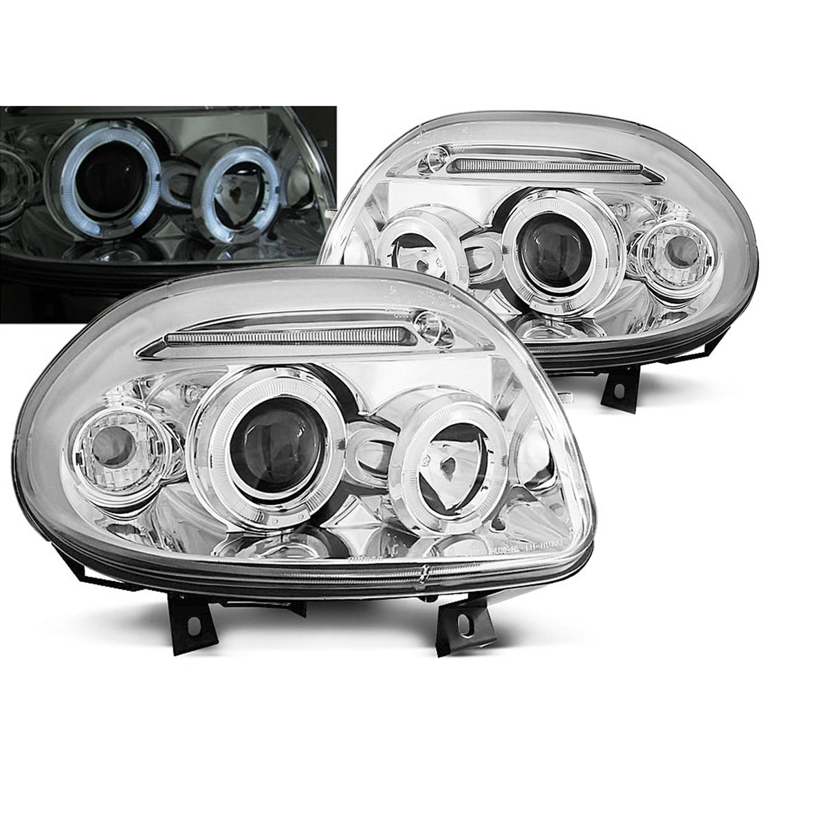 Scheinwerfer Renault Clio II 09.98-05.01 Angel Eyes Chrom