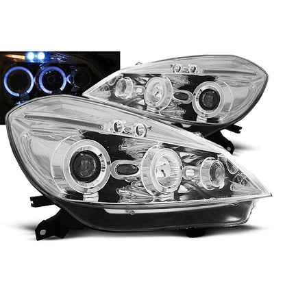 Scheinwerfer Renault Clio 3 05-09 Chrom Angel Eyes