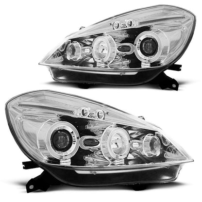 Scheinwerfer Renault Clio 3 05-09 Chrom Angel Eyes