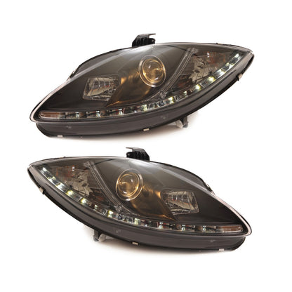Scheinwerfer Halogen Schwarz passend für SEAT ALTEA (5P1), LEON (1P1) und TOLEDO III (5P2) 2005-2008