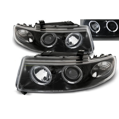 Scheinwerfer Angel Eyes Schwarz passend für Seat Leon / Toledo 04.99-08.04