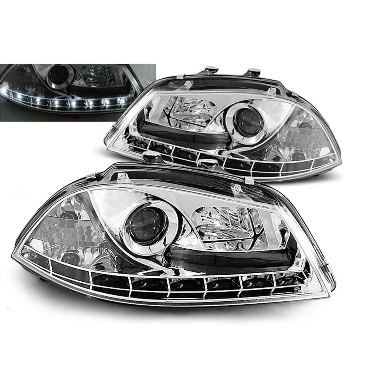 Scheinwerfer Daylight Chrom passend für Seat Ibiza 6L 04.02-08