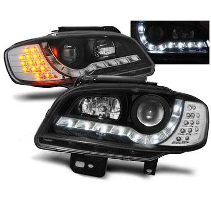 Scheinwerfer Daylight Schwarz passend für Seat Ibiza/Cordoba 09.99-03.02