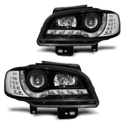 Scheinwerfer Daylight Schwarz passend für Seat Ibiza/Cordoba 09.99-03.02