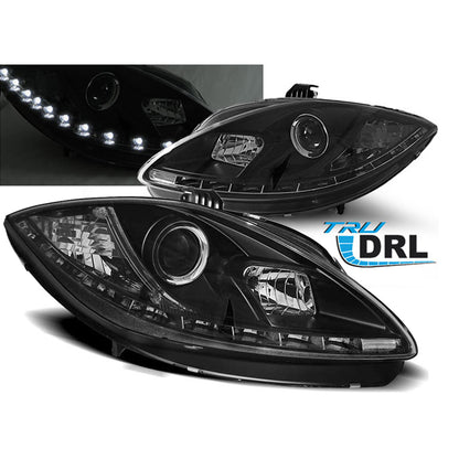 Scheinwerfer True DRL Schwarz passend für Seat Leon Altea 09-12