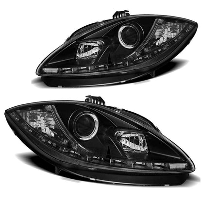 Scheinwerfer True DRL Schwarz passend für Seat Leon Altea 09-12