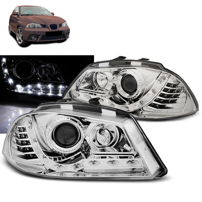 Scheinwerfer Tagfahrlicht Chrom passend für Seat Ibiza 6L 04.02-08
