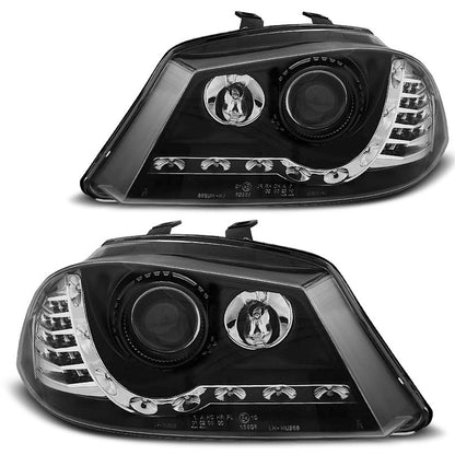 Scheinwerfer Tagfahrlicht Schwarz passend für Seat Ibiza 6L 04.02-08