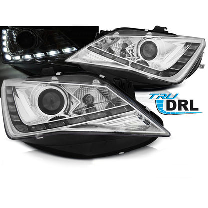 Scheinwerfer True DRL Chrom passend für Seat Ibiza 6J 12-15