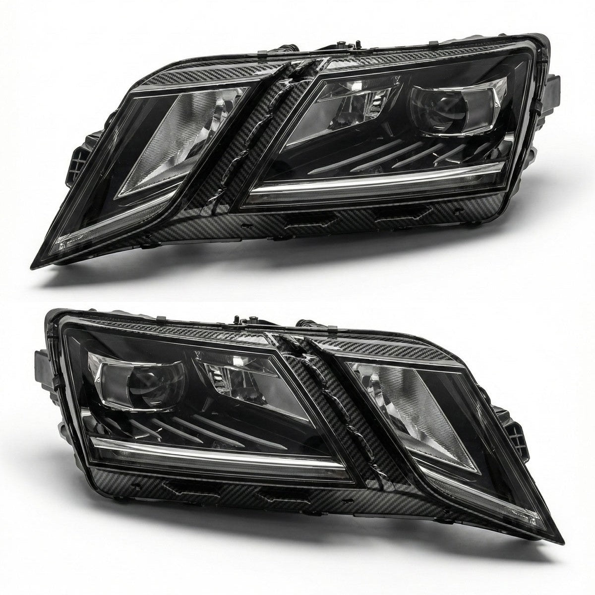 Voll LED schwarze Scheinwerfer passend für Skoda Octavia 2017-2019