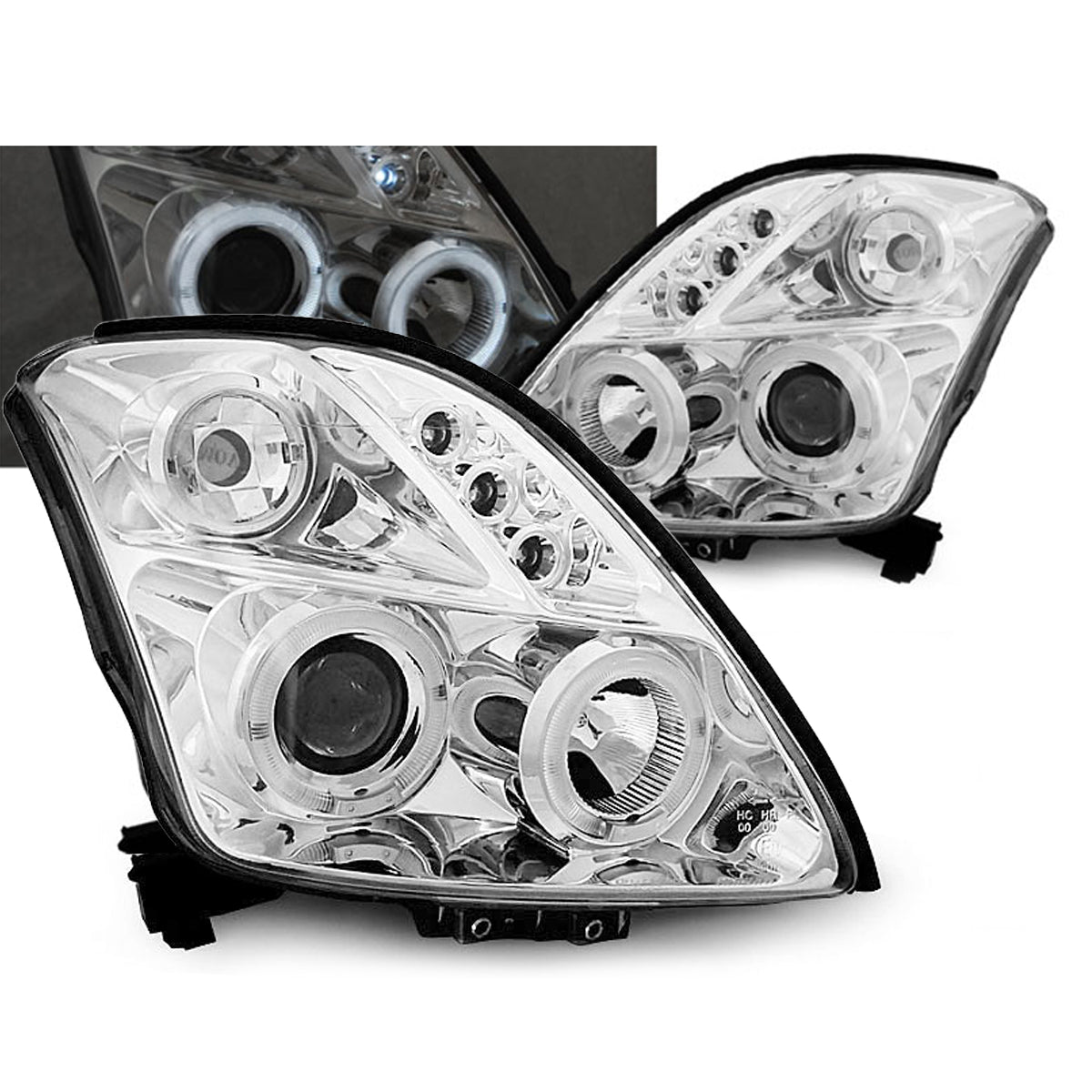 Scheinwerfer Suzuki Swift 05.05-10 Angel Eyes Chrom