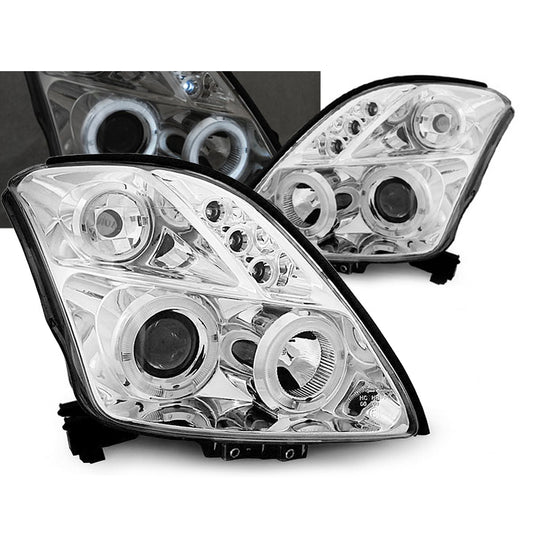 Scheinwerfer Suzuki Swift 05.05-10 Angel Eyes Chrom