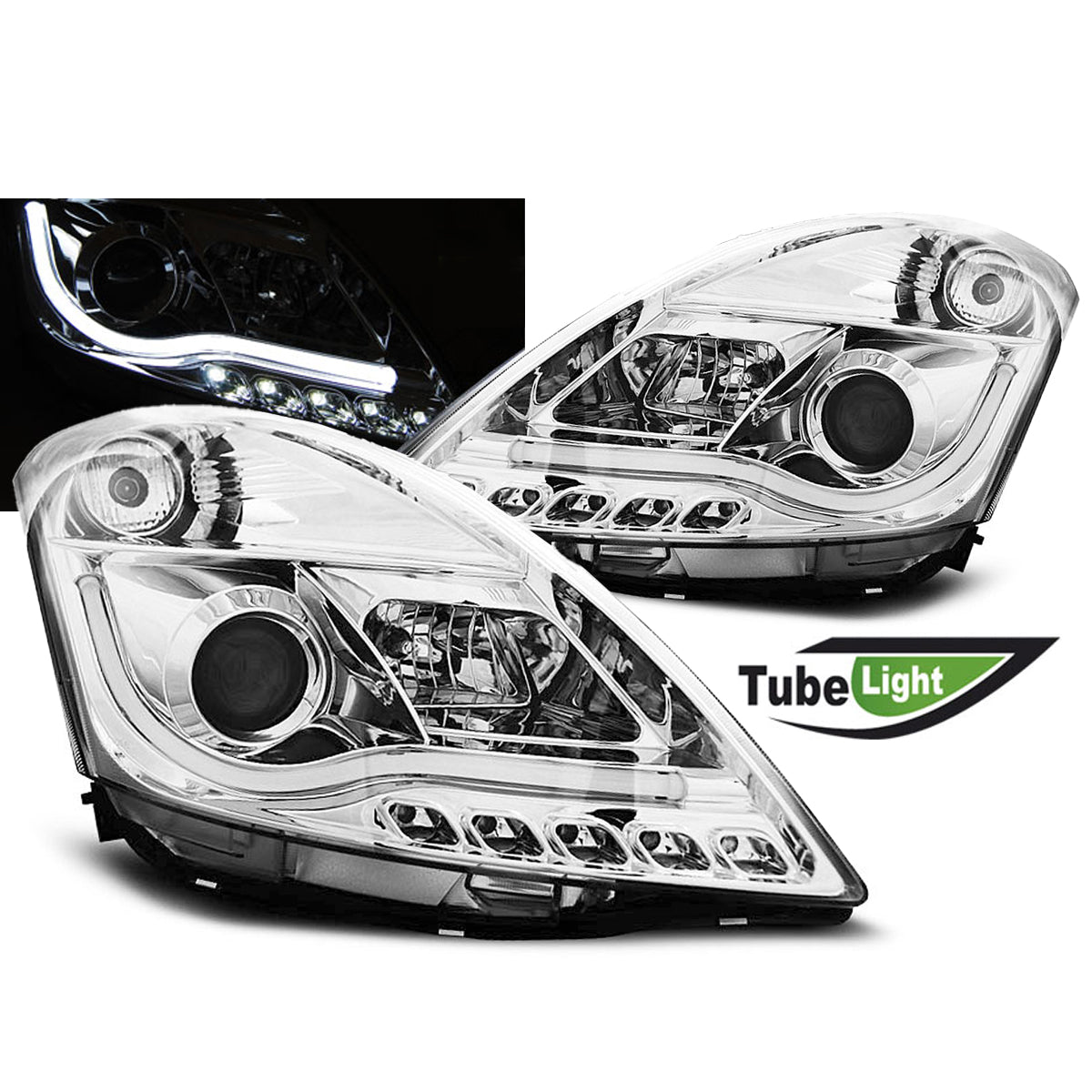 Scheinwerfer Suzuki Swift V 10-16 Tube Light Chrom