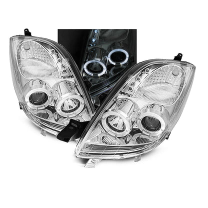 Scheinwerfer Toyota Yaris 06-09 Angel Eyes Chrom