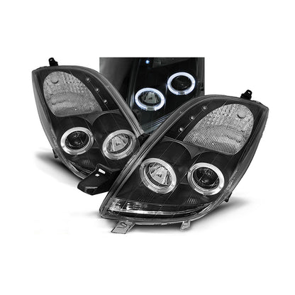 Scheinwerfer Toyota Yaris 06-09 Angel Eyes Schwarz