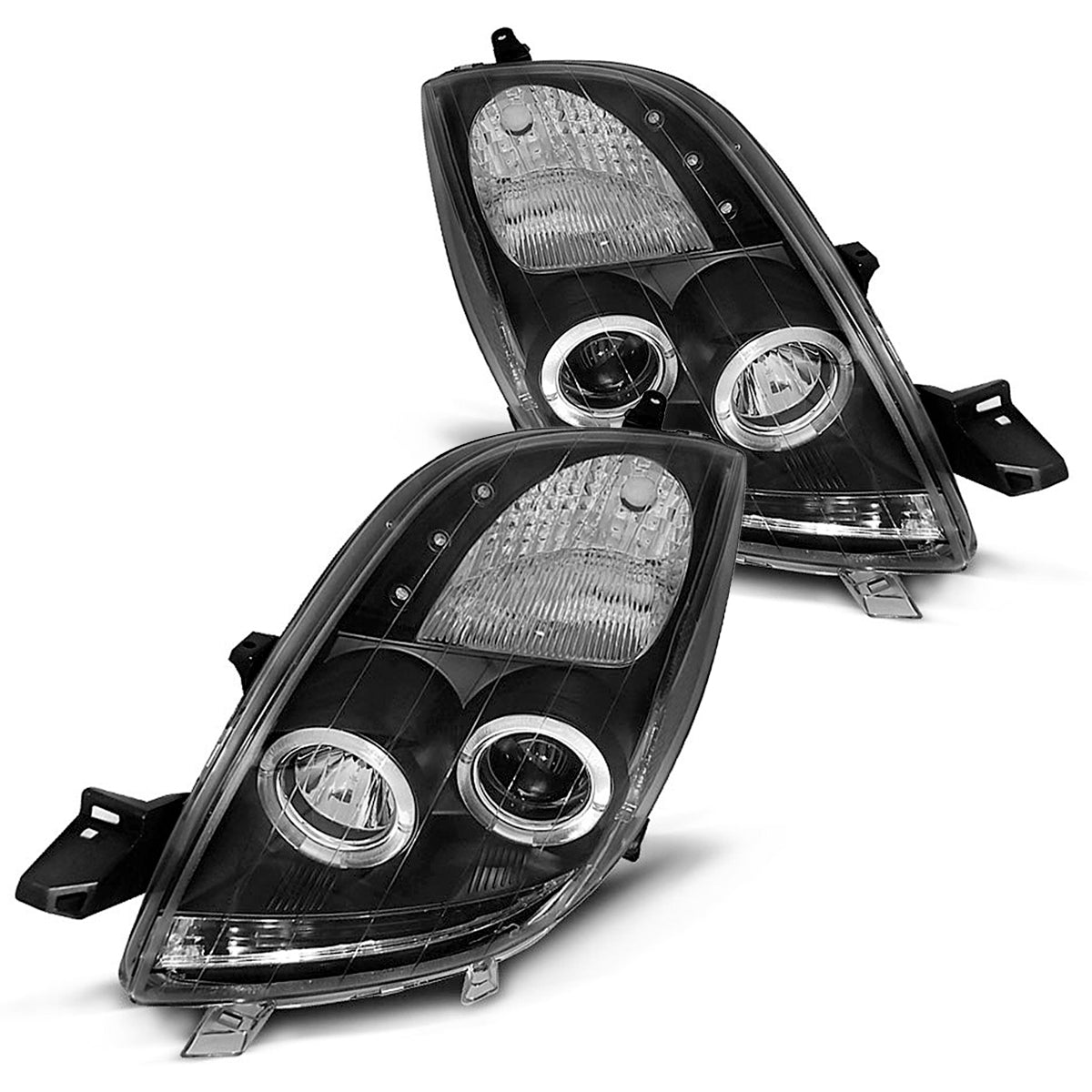 Scheinwerfer Toyota Yaris 06-09 Angel Eyes Schwarz
