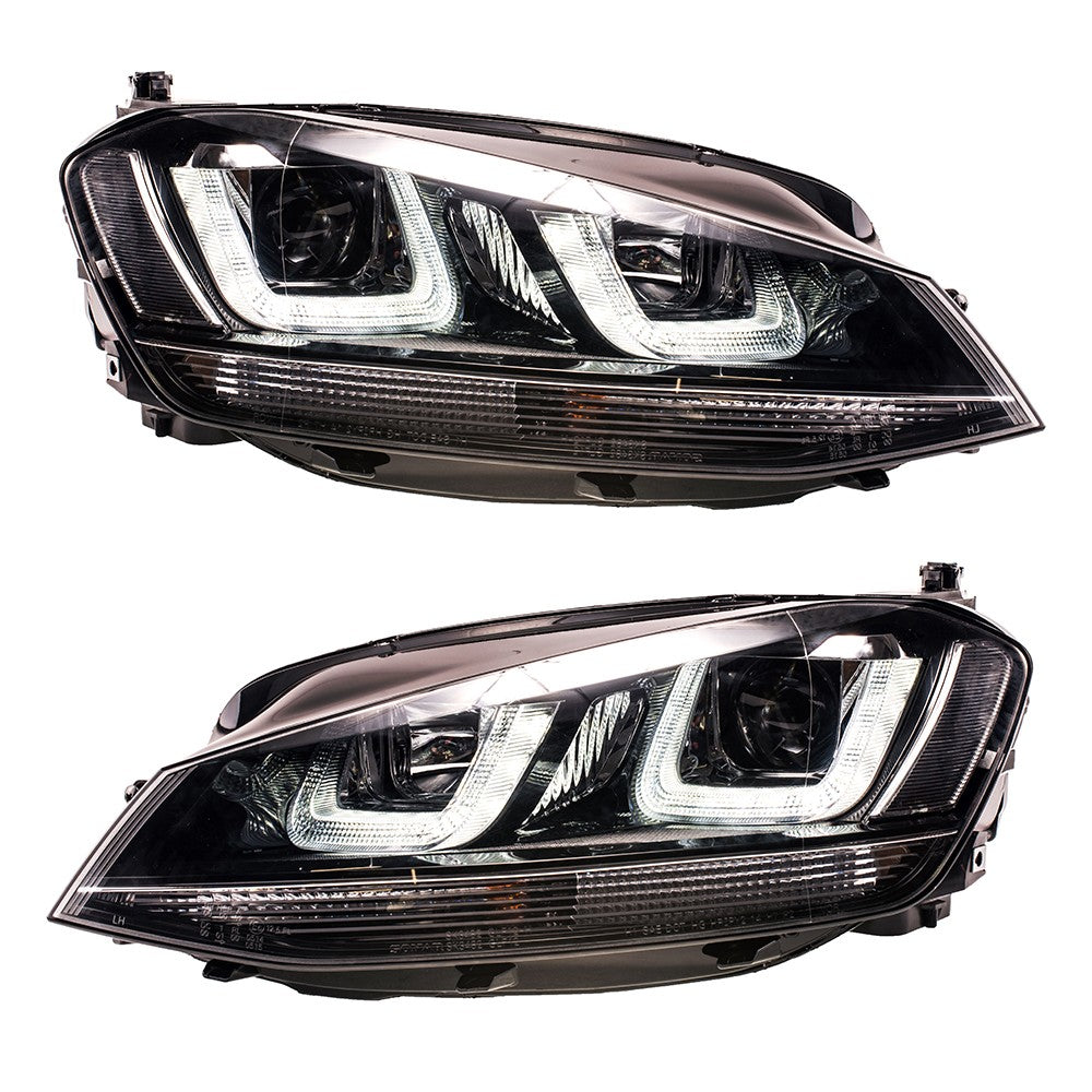 Halogen Scheinwerfer Schwarz Tagfahrlicht passend für VW Golf VII 2012-2017