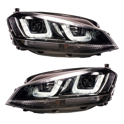 Halogen Scheinwerfer Schwarz Tagfahrlicht passend für VW Golf VII 2012-2017