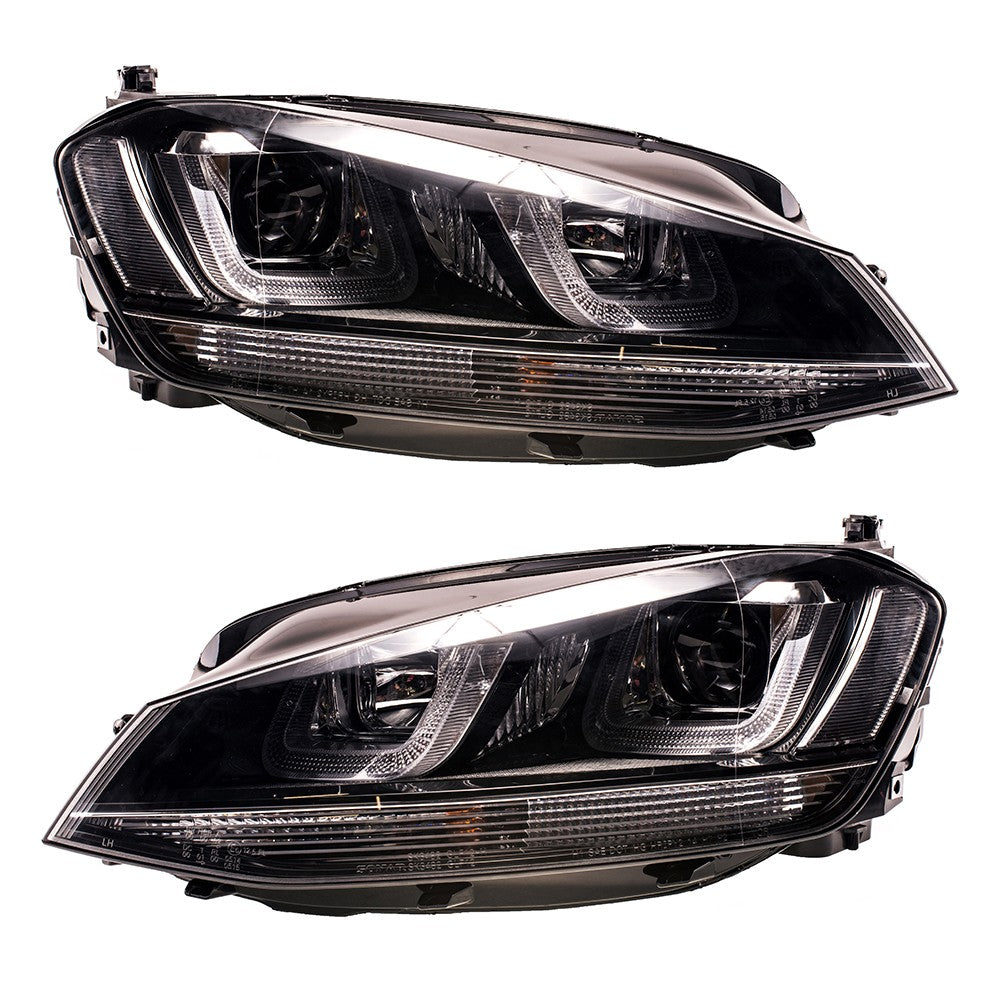 Halogen Scheinwerfer Schwarz Tagfahrlicht passend für VW Golf VII 2012-2017