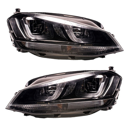 Halogen Scheinwerfer Schwarz Tagfahrlicht passend für VW Golf VII 2012-2017
