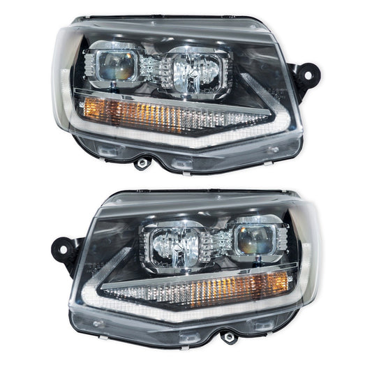 Scheinwerfer Halogen Schwarz mit Tagfahrlicht passend für VW Transporter Multivan T6 2015+