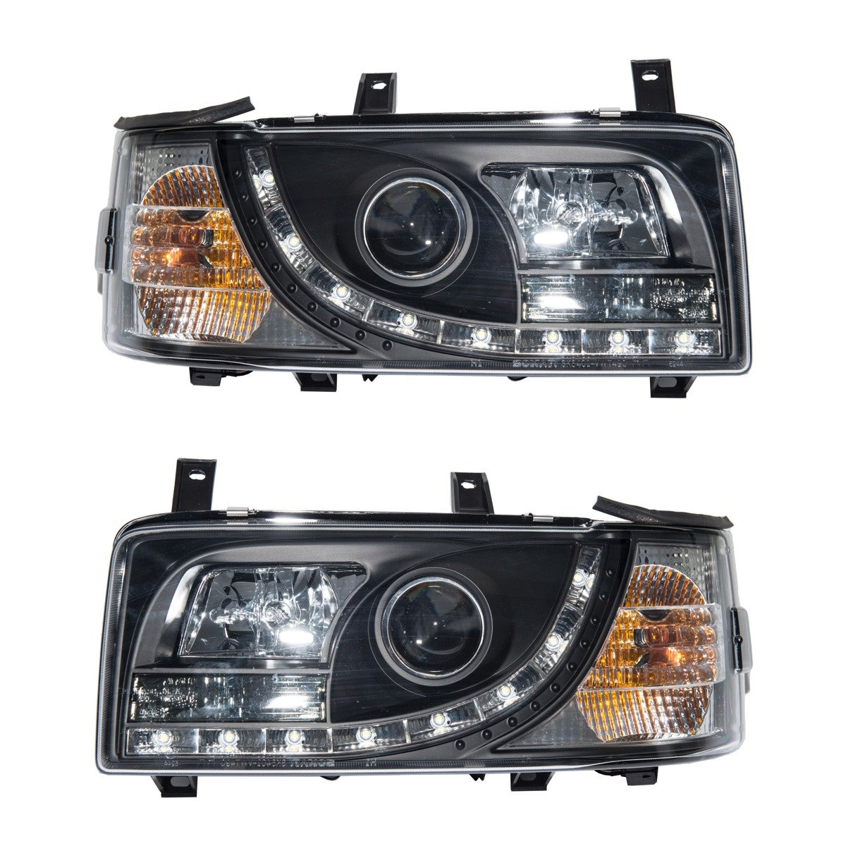 Halogen Scheinwerfer Set Schwarz passend für VW Transporter T4 1990-2003