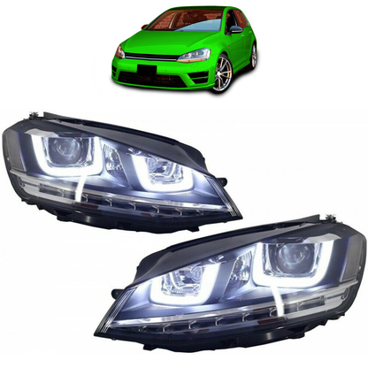 LED Dynamische Chrom Scheinwerfer passend für VW Golf 7 2012-2017