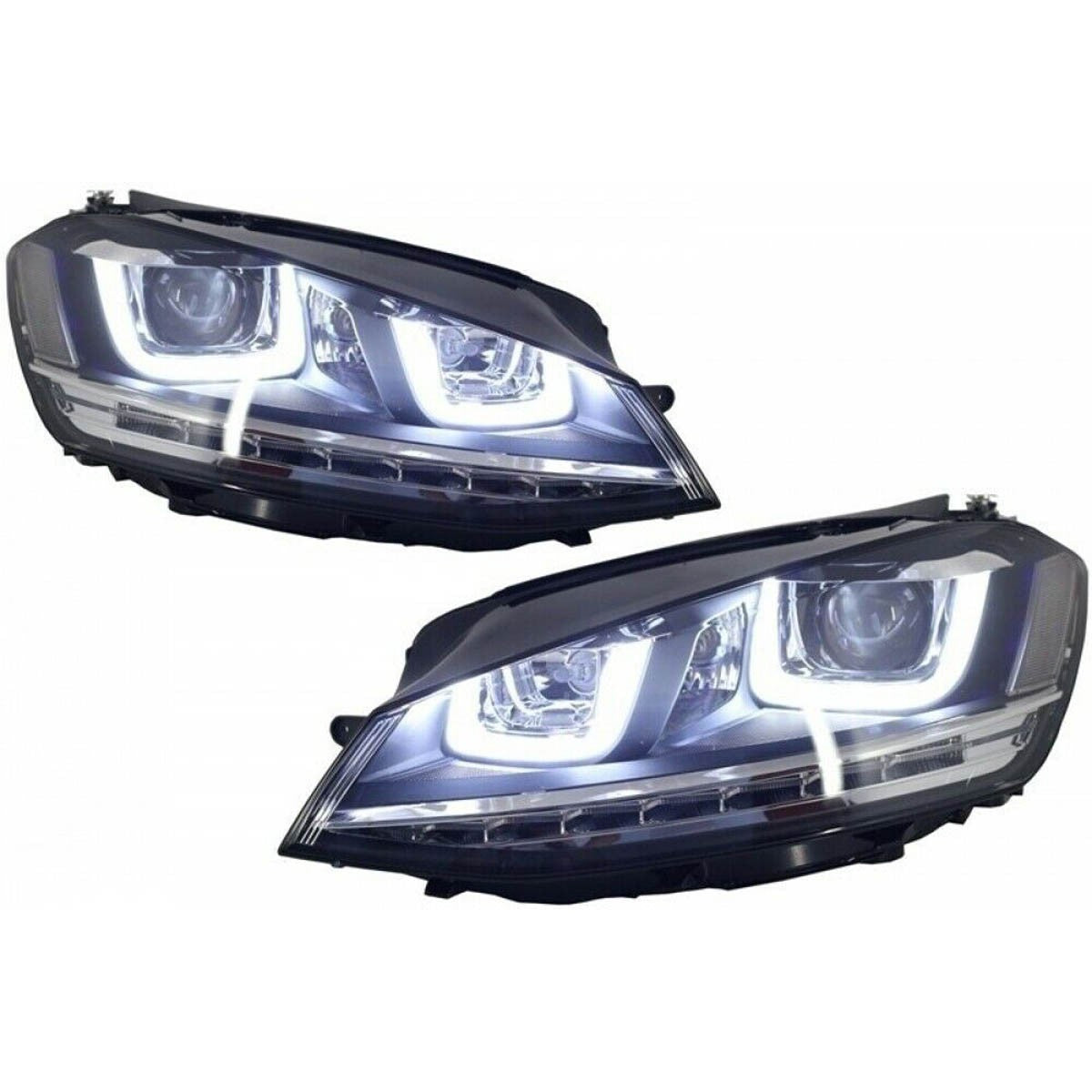 LED Dynamische Chrom Scheinwerfer passend für VW Golf 7 2012-2017