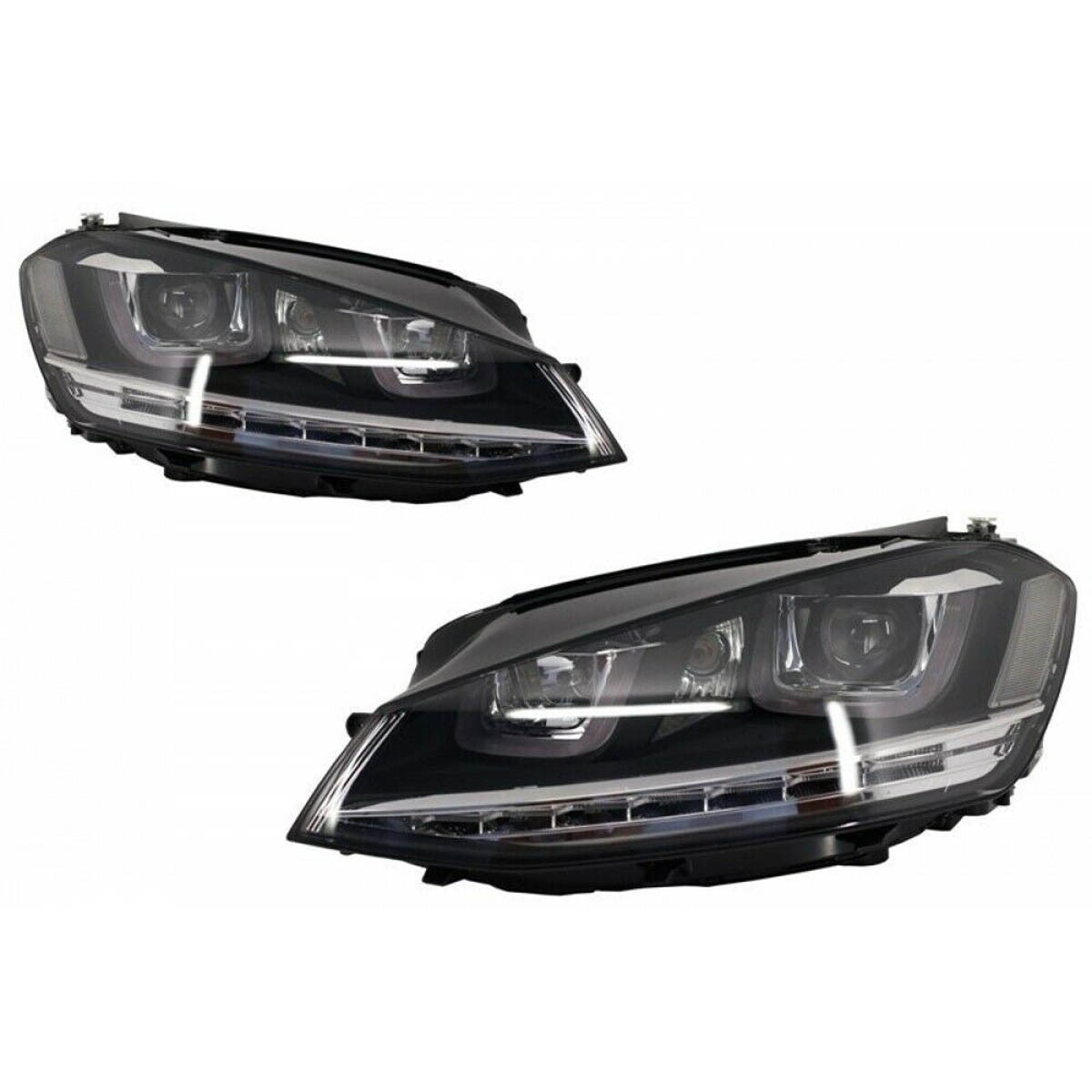 LED Dynamische Chrom Scheinwerfer passend für VW Golf 7 2012-2017