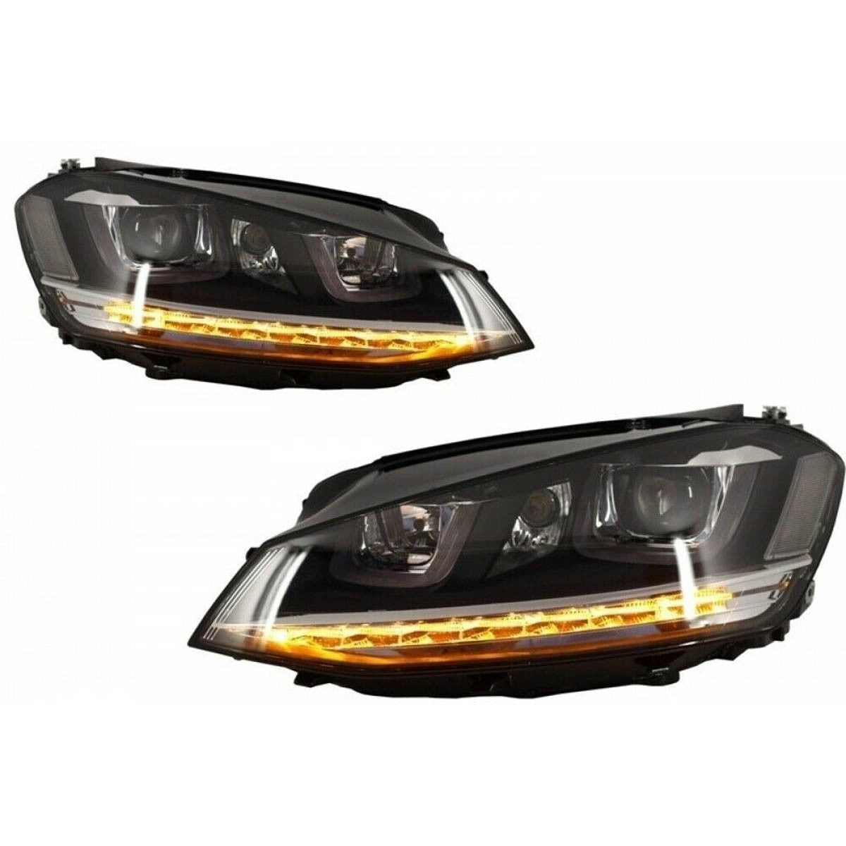 LED Dynamische Chrom Scheinwerfer passend für VW Golf 7 2012-2017