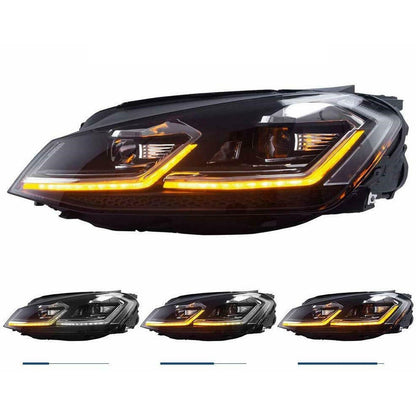 LED Dynamische Chrom Scheinwerfer passend für VW Golf 7 2012-2017