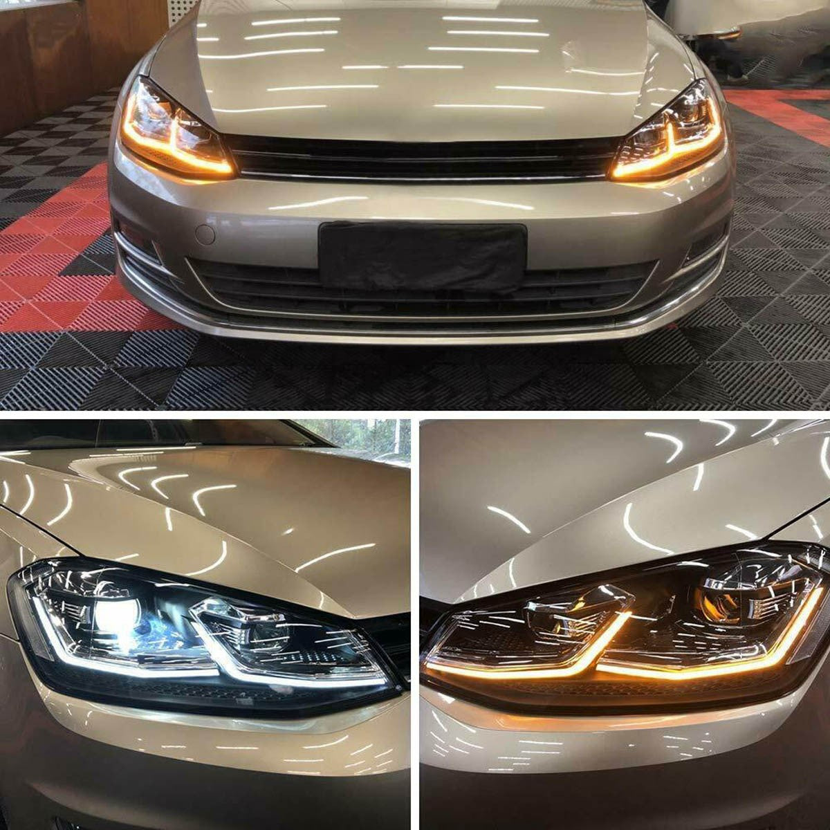 LED Dynamische Chrom Scheinwerfer passend für VW Golf 7 2012-2017